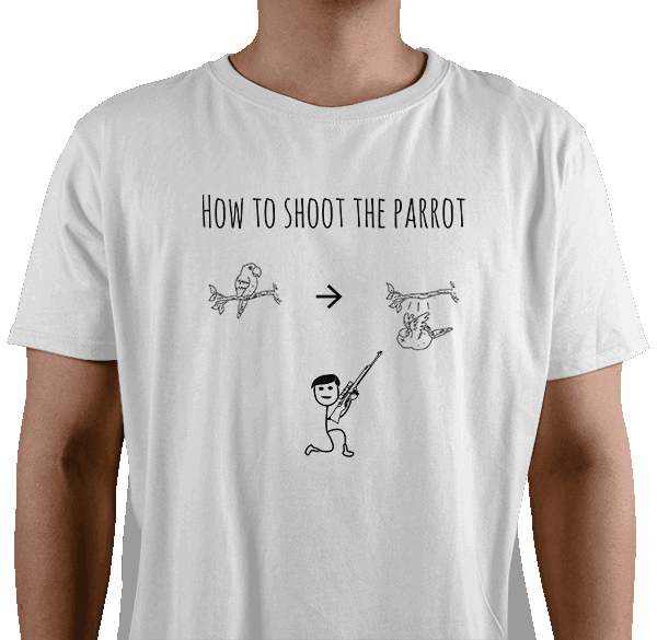 storhedsvanvid Betsy Trotwood løst Sjove t-shirts og plakater | Skyde papegøjen - T-shirt | AswesayinDK